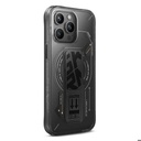Apple iPhone 15 Pro Uyumlu Kılıf M-safe Şarj Özellikli Teknoloji Desenli Standlı Skinarma Helio Kapak