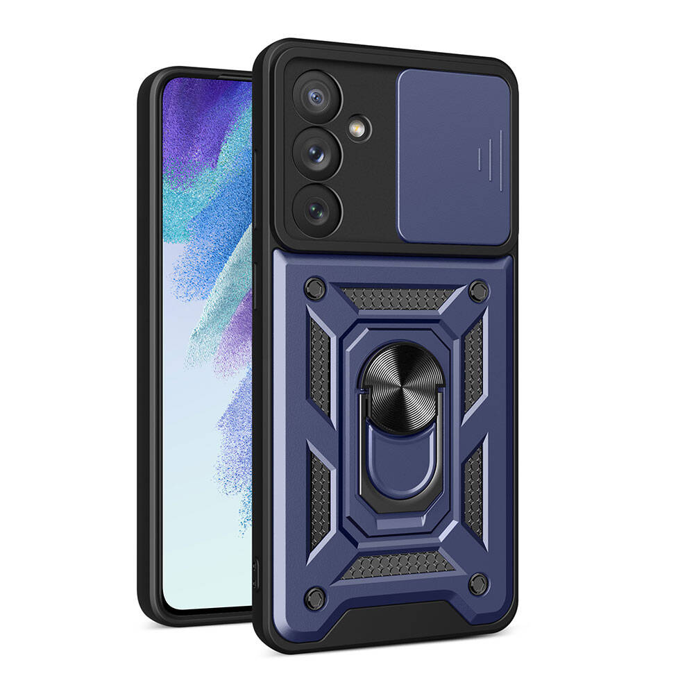 Samsung Galaxy A54 Uyumlu Kılıf Magnetik Standlı Kamera Korumalı Zore Sürgülü Vega Kapak