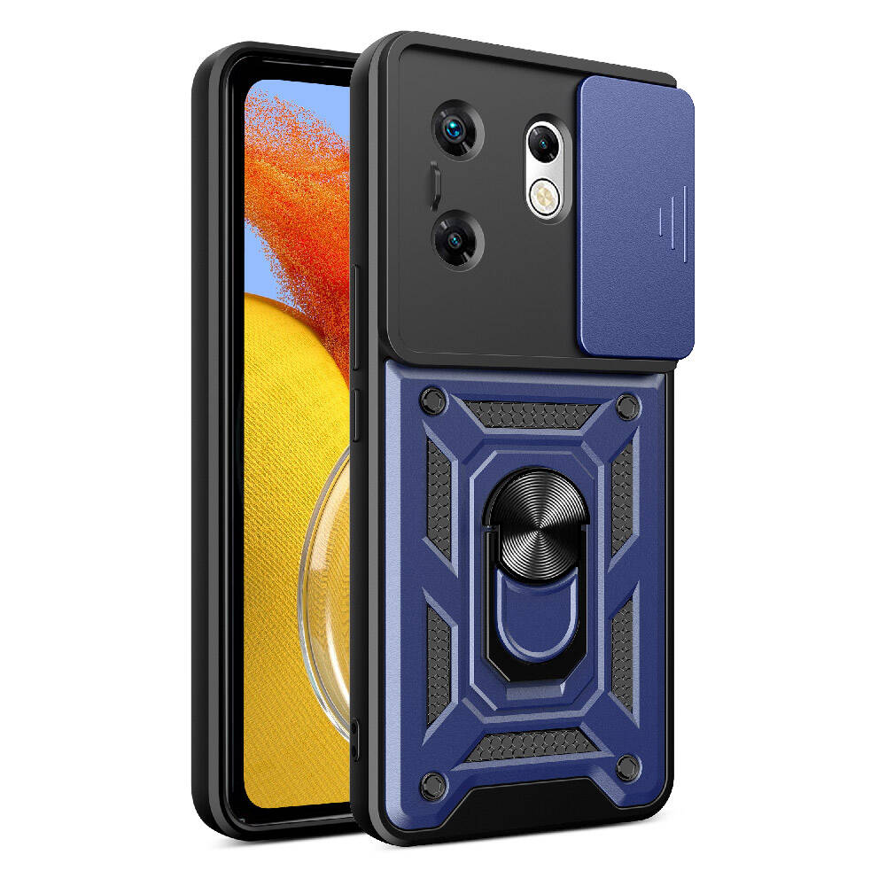 Infinix Zero 30 4G Uyumlu Kılıf Magnetik Standlı Kamera Korumalı Zore Sürgülü Vega Kapak