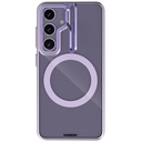 Samsung Galaxy S24 Uyumlu Kılıf M-safe Şarj Özellikli Sararma Önleyici Youngkit Crystal Grid Kapak