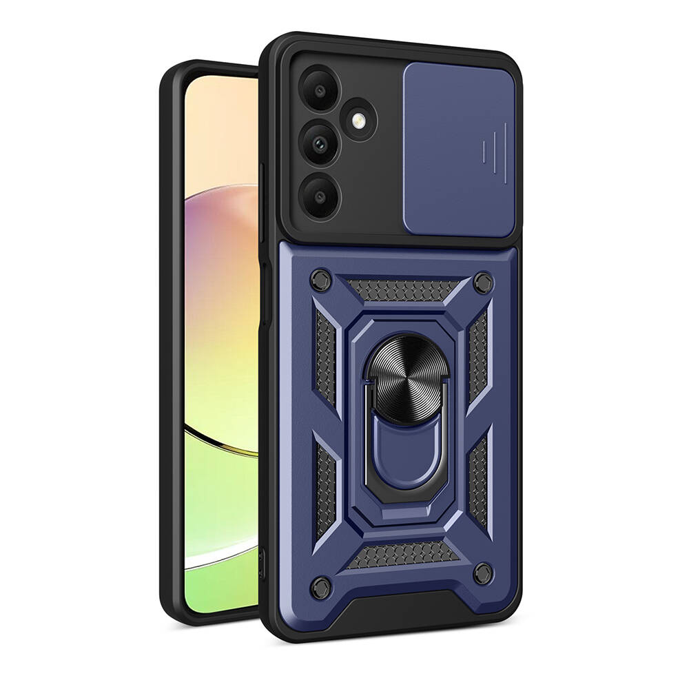 Samsung Galaxy A15 Uyumlu Kılıf Magnetik Standlı Kamera Korumalı Zore Sürgülü Vega Kapak