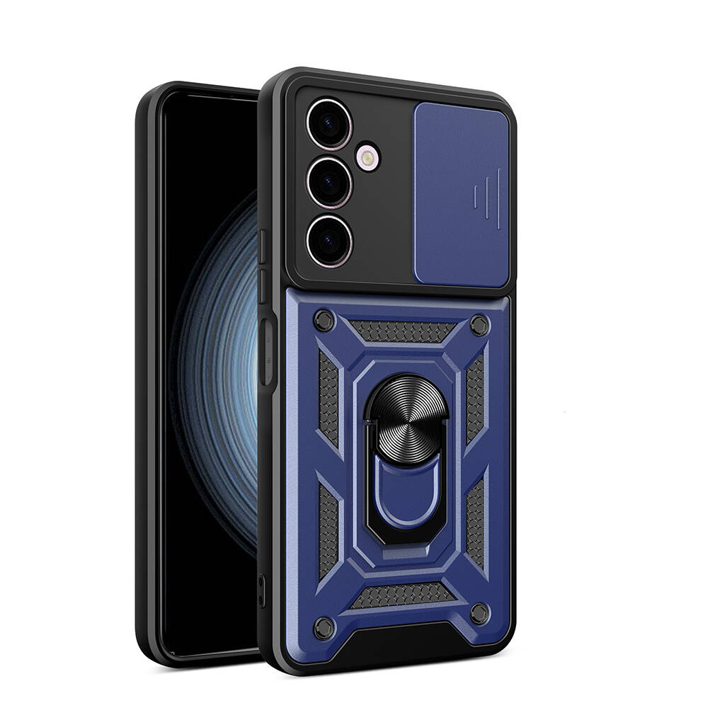 Samsung Galaxy A24 Uyumlu Kılıf Magnetik Standlı Kamera Korumalı Zore Sürgülü Vega Kapak