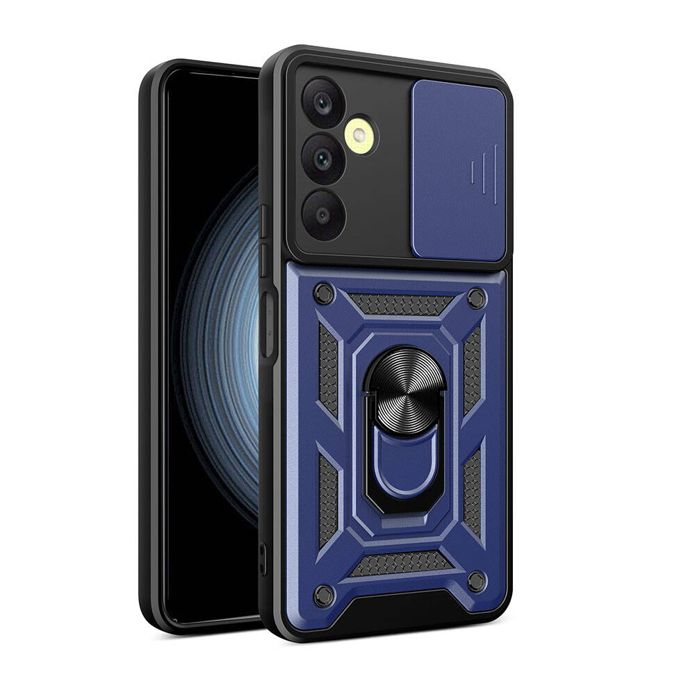 Samsung Galaxy A25 Uyumlu Kılıf Magnetik Standlı Kamera Korumalı Zore Sürgülü Vega Kapak
