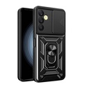 Samsung Galaxy A25 Uyumlu Kılıf Magnetik Standlı Kamera Korumalı Zore Sürgülü Vega Kapak