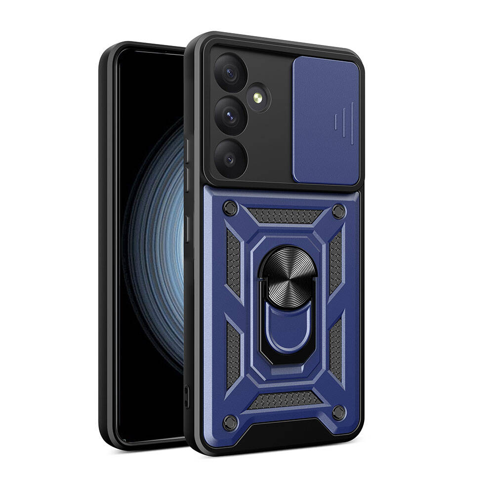 Samsung Galaxy A35 Uyumlu Kılıf Magnetik Standlı Kamera Korumalı Zore Sürgülü Vega Kapak