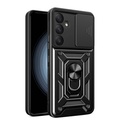 Samsung Galaxy A35 Uyumlu Kılıf Magnetik Standlı Kamera Korumalı Zore Sürgülü Vega Kapak