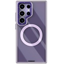 Samsung Galaxy S24 Ultra Uyumlu Kılıf M-safe Şarj Özellikli Sararma Önleyici Youngkit Crystal Grid Kapak