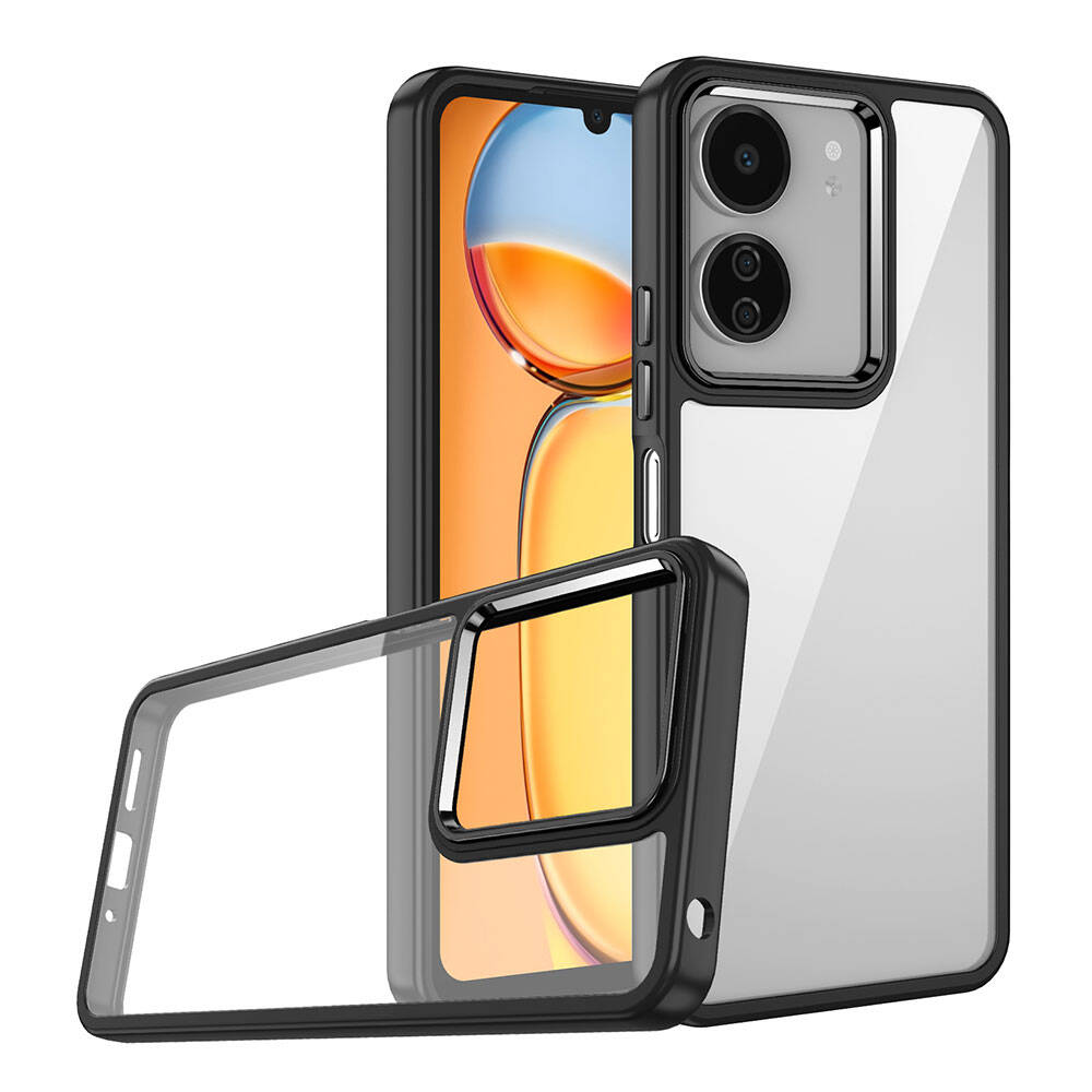 [RNZ-TA104843] Xiaomi Poco C65 Uyumlu Kılıf Zore Flora Kapak (Siyah)