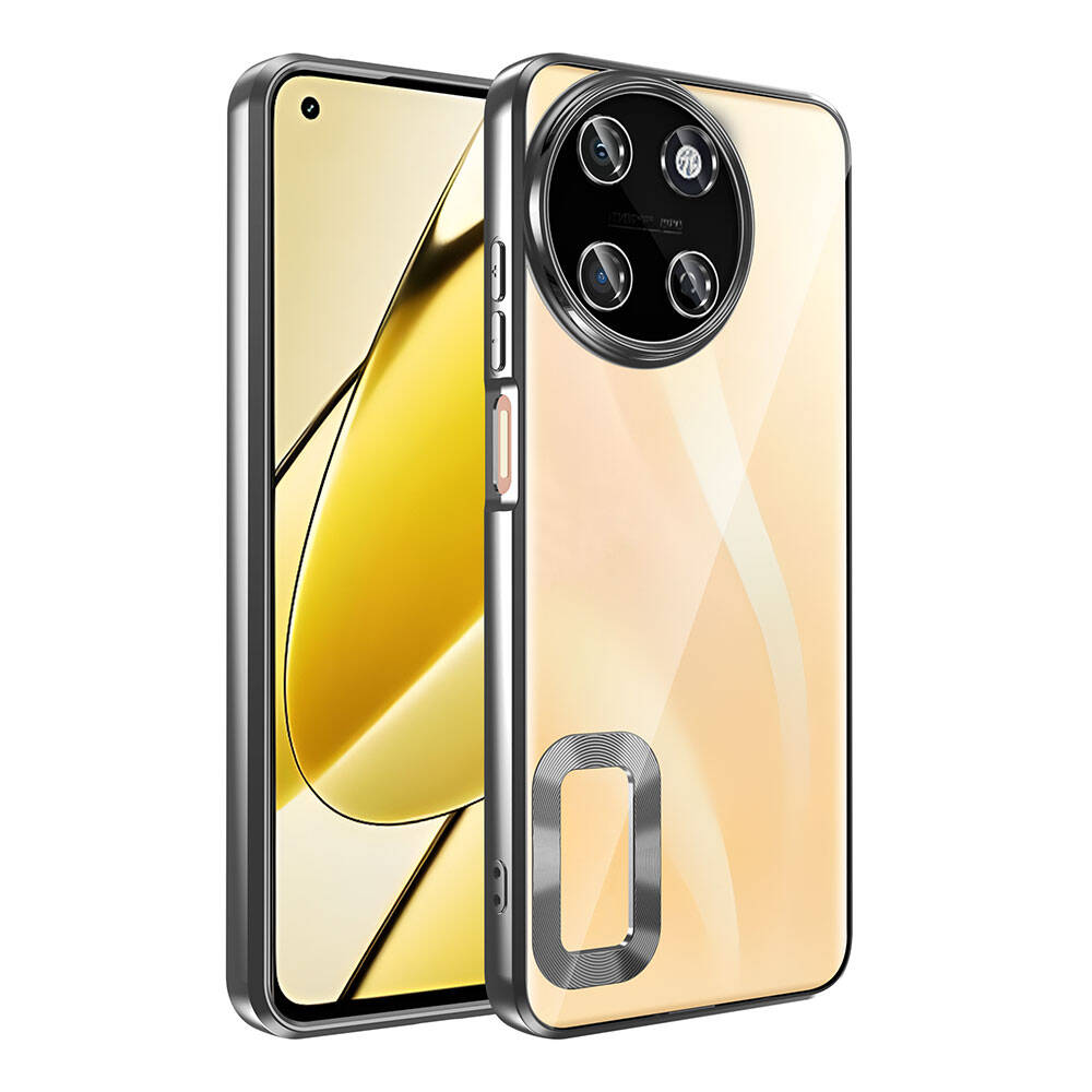 [RNZ-TA105019] Realme 11 4G Uyumlu Kılıf Kamera Korumalı Logo Gösteren Zore Omega Kapak (Siyah)