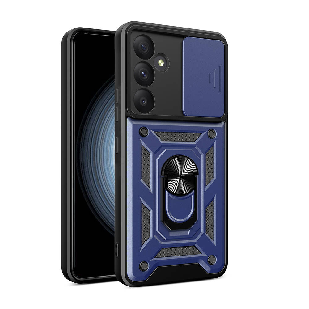 Samsung Galaxy A55 Uyumlu Kılıf Magnetik Standlı Kamera Korumalı Zore Sürgülü Vega Kapak