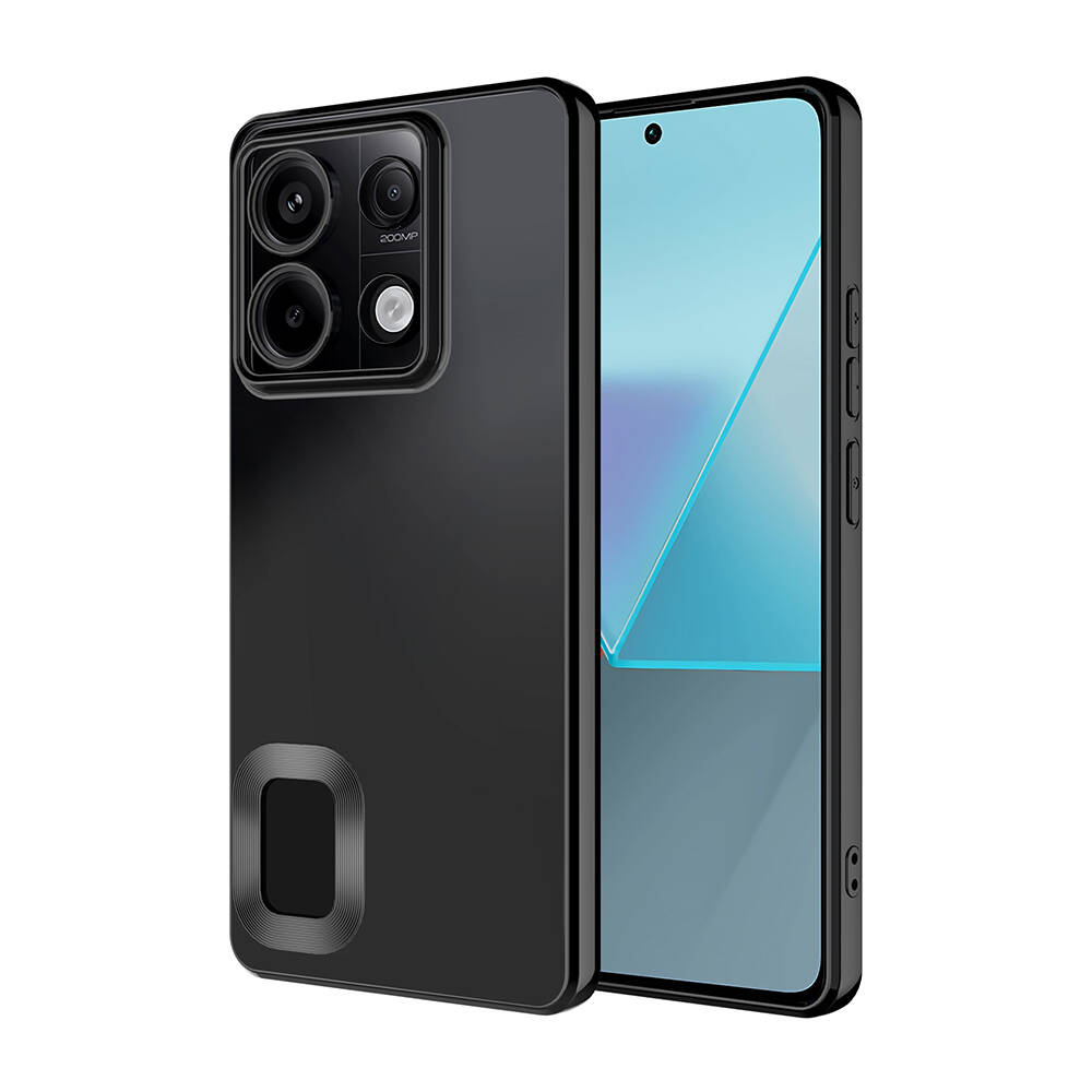 [RNZ-TA105026] Xiaomi Redmi Note 13 Pro 4G Uyumlu Kılıf Kamera Korumalı Logo Gösteren Zore Omega Kapak (Siyah)