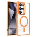 Samsung Galaxy S24 Ultra Uyumlu Kılıf M-safe Şarj Özellikli Standlı Zore M-safe Klon Kapak