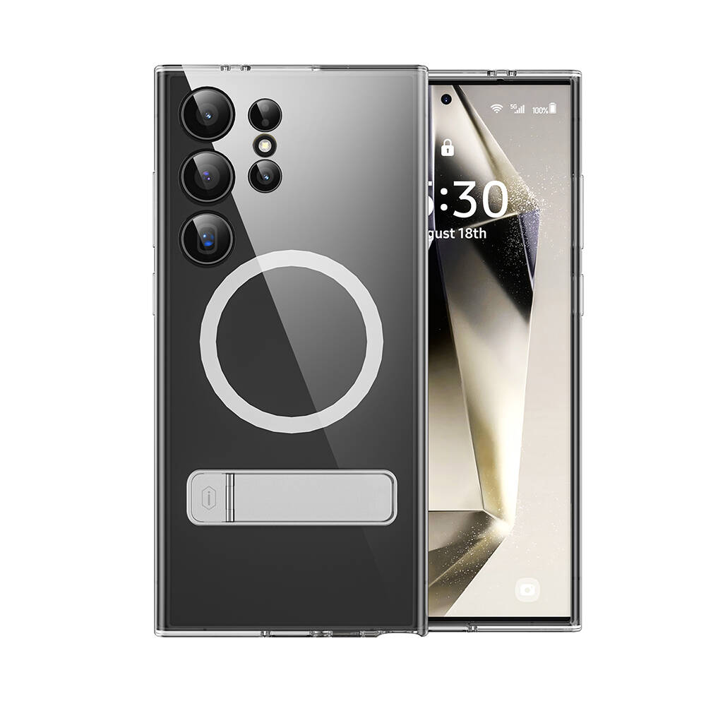 [RNZ-TA104987] Samsung Galaxy S24 Ultra Uyumlu Kılıf M-safe Şarj Özellikli Kamera Korumalı Standlı Wiwu KCC-025 Aurora Serisi Kapak