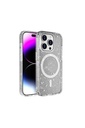 Apple iPhone 15 Pro Max Uyumlu Kılıf M-safe Şarj Özellikli Parlayan Simli Saydam Renkli Zore Allstar Kapak