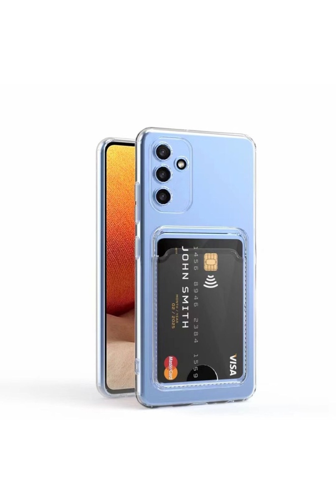 Samsung Galaxy A34 Uyumlu Kılıf Kartlıklı Şeffaf Zore Setra Clear Silikon Kapak