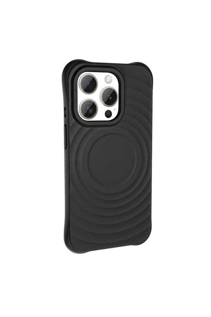 [RNZ-TA105428] Apple iPhone 15 Pro Max Uyumlu M-safe Şarj Özellikli Airbagli Mat Görünümlü Zore Hepi Kapak (Siyah)