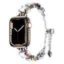 Apple Watch 7 45mm Uyumlu Kordon Metal Renkli Taşlı Bileklik Model Zore KRD-115 Kayış
