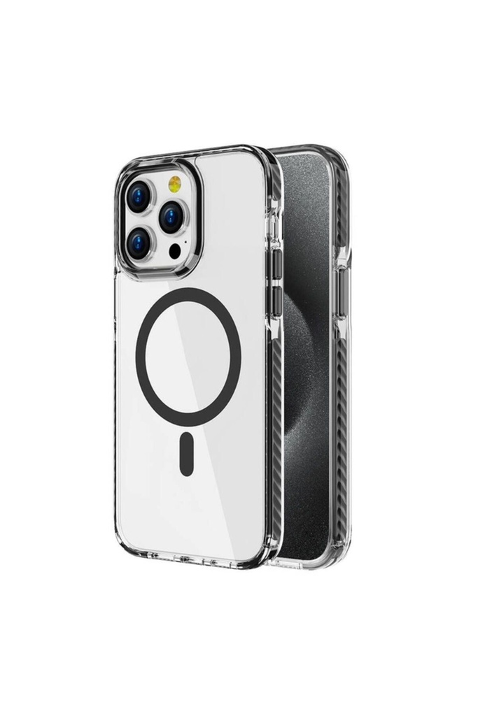 [RNZ-TA105573] Apple iPhone 14 Pro Uyumlu Kılıf M-safe Şarj Özellikli Airbagli Takılabilir Askı Aparatlı Zore Nana Kapak (Siyah)