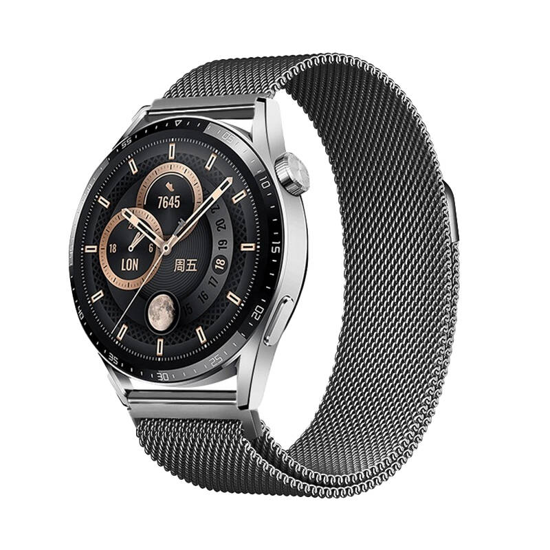 Samsung Galaxy Watch 6 43 / 47 Mm (20 MM) Uyumlu Kordon Hasır Metal Mıknatıslı Kayış Band-12
