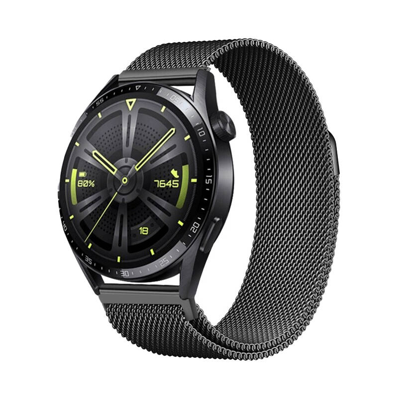 Samsung Galaxy Watch 6 43 / 47 Mm (20 MM) Uyumlu Kordon Hasır Metal Mıknatıslı Kayış Band-12