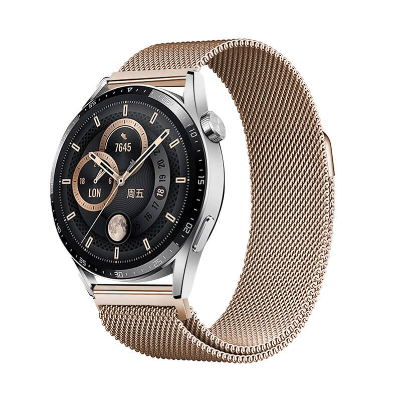 Amazfit GTS / GTS 2 Mini / GTS 2 42Mm / GTS 2E 42Mm (20mm) Uyumlu Kordon Hasır Metal Mıknatıslı Kayış Band-12