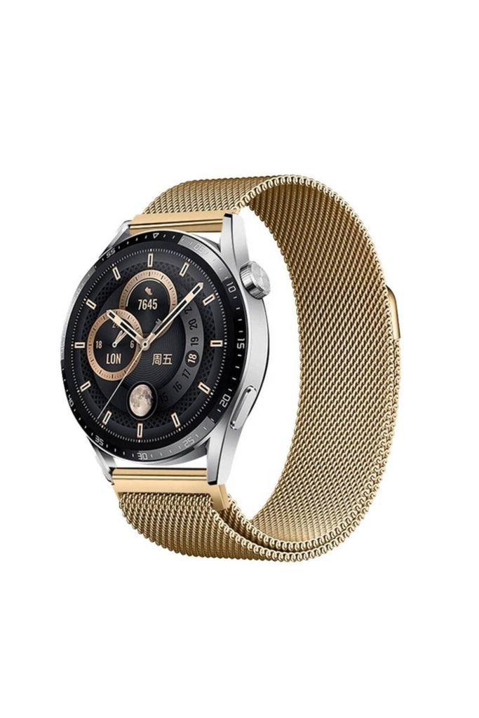 Honor Magic 2 46mm Uyumlu Zore Band-12 22mm Metal Hasır Kordon
