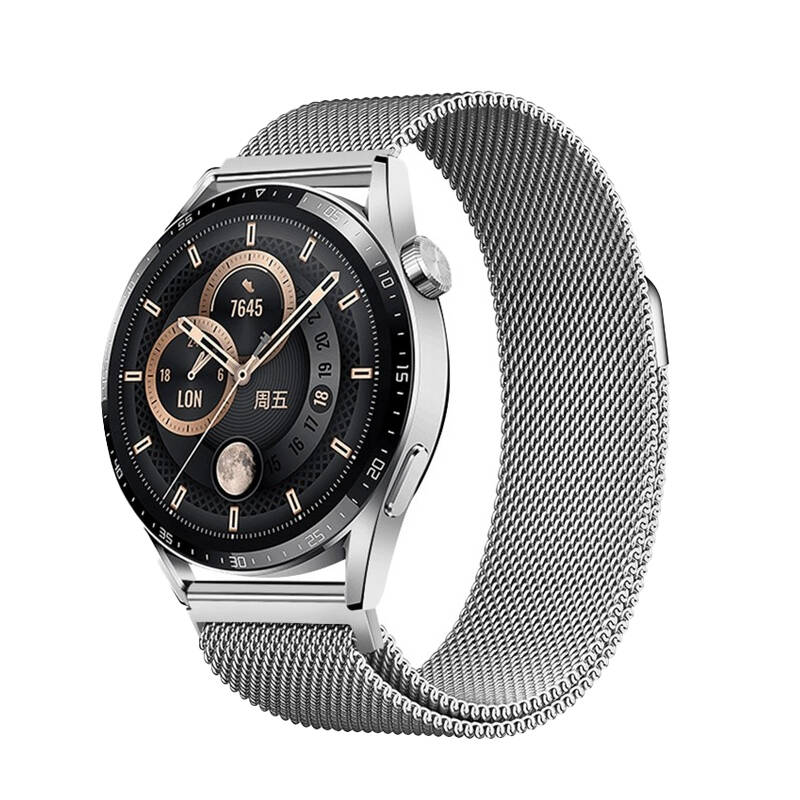 Samsung Gear S3 Uyumlu Zore Band-12 22mm Metal Hasır Kordon