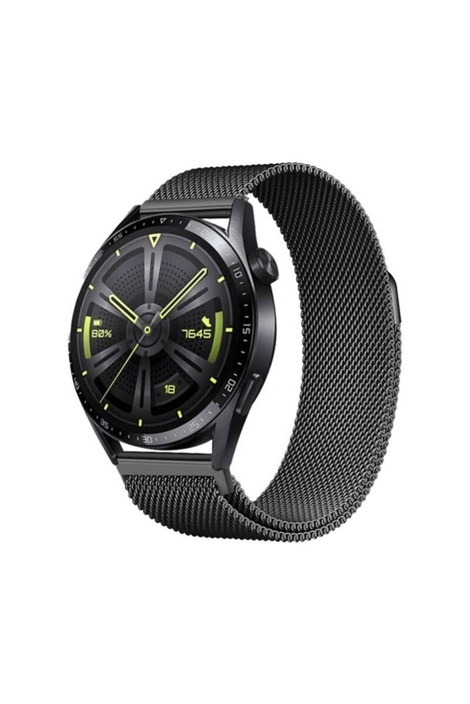 [RNZ-TA104506] Samsung Galaxy Watch 46mm Uyumlu Zore Band-12 22mm Metal Hasır Kordon (Siyah)