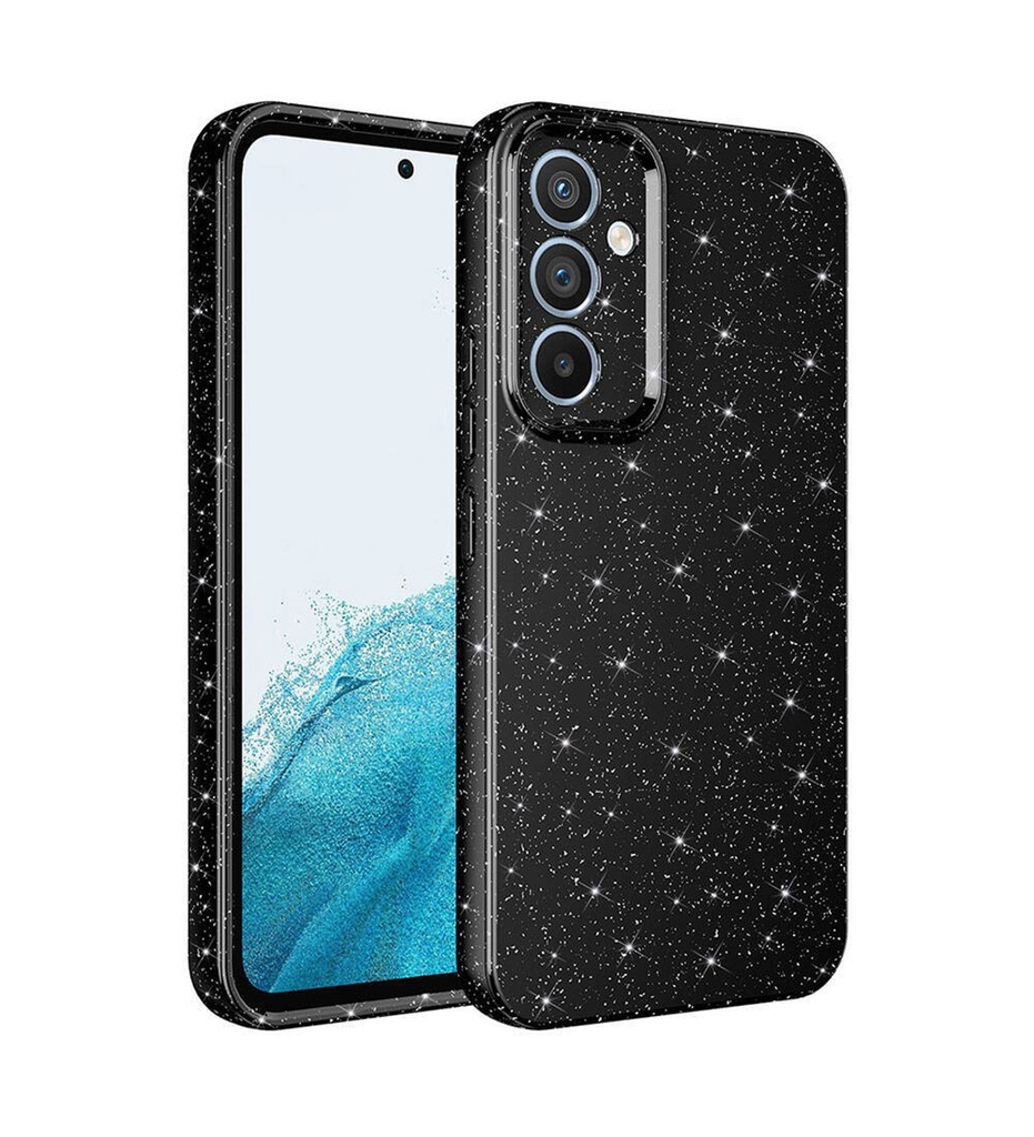 [RNZ-TA105306] Samsung Galaxy A05S Uyumlu Kılıf Kamera Korumalı Simli Lüks Zore Koton Kapak (Siyah)