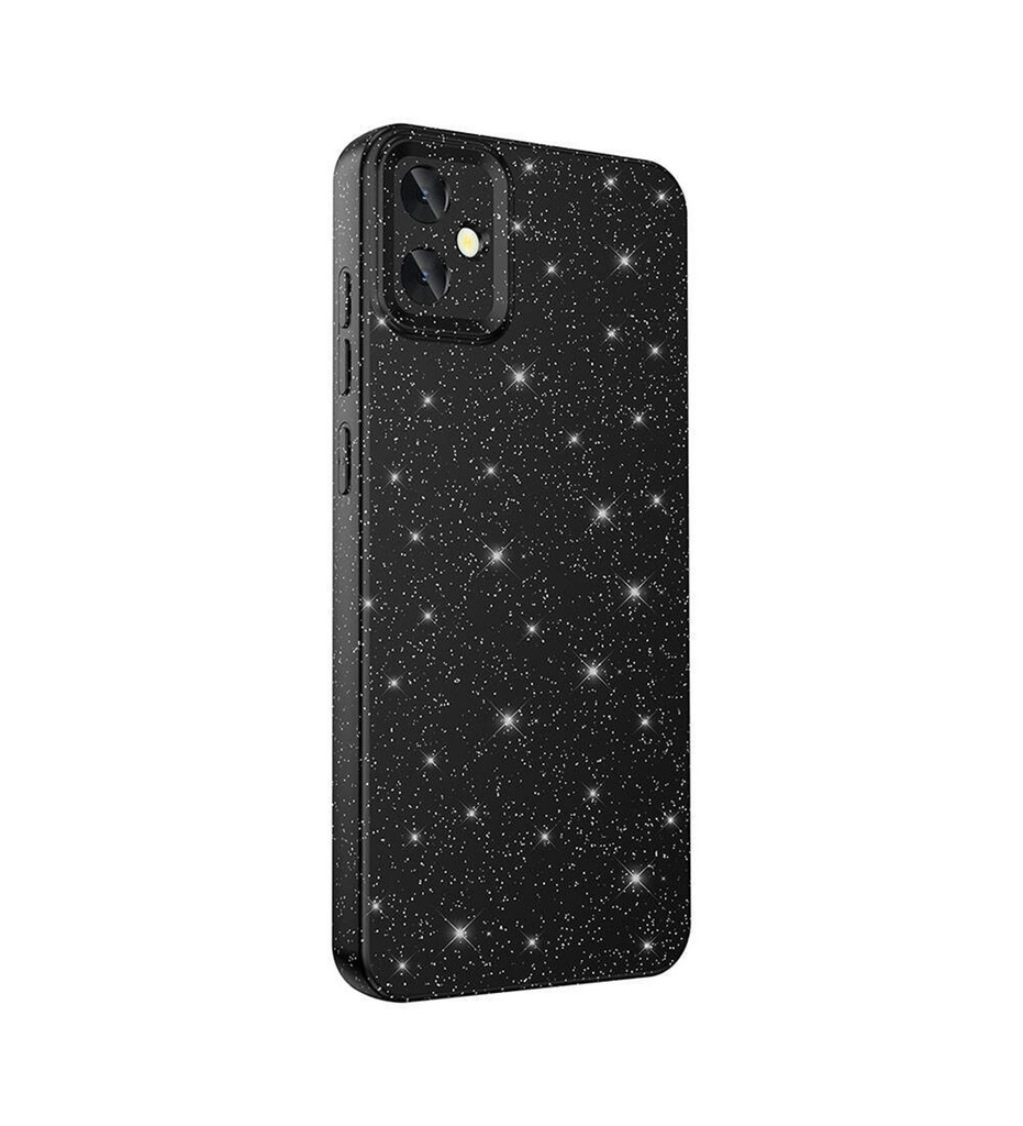 [RNZ-TA105312] Samsung Galaxy A05 Uyumlu Kılıf Kamera Korumalı Simli Lüks Zore Koton Kapak (Siyah)
