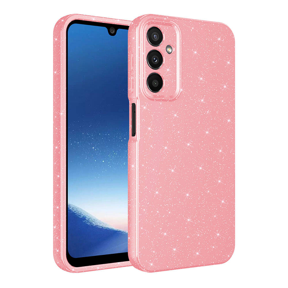 Samsung Galaxy A15 Uyumlu Kılıf Kamera Korumalı Simli Lüks Zore Koton Kapak