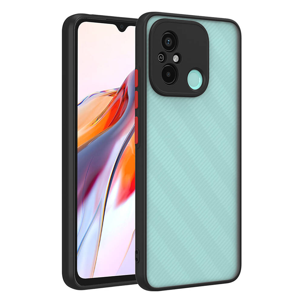 [RNZ-TA105353] Xiaomi Redmi 12C Uyumlu Kılıf Zore Hux Kapak (Siyah)
