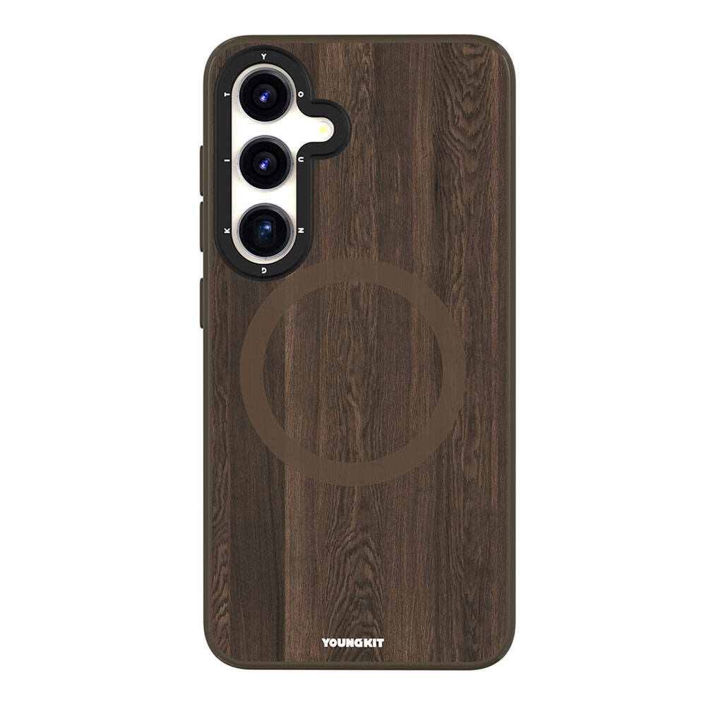 Samsung Galaxy S24 Uyumlu Kılıf M-safe Şarj Özellikli Sararmaya Dayanıklı Youngkit Wood Forest Serisi Kapak
