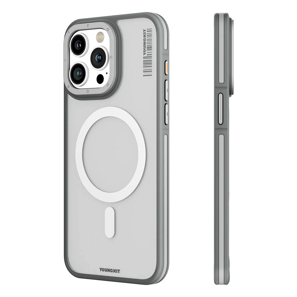 Apple iPhone 13 Pro Max Uyumlu Kılıf M-safe Şarj Özellikli Youngkit Rock Sand Serisi Kapak
