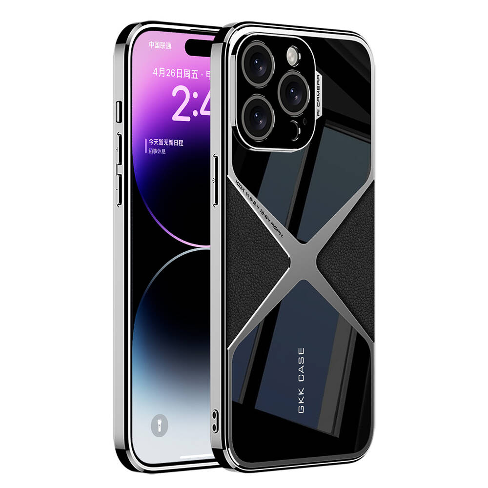 [RNZ-TA105919] Apple iPhone 14 Pro Uyumlu Kılıf Ultra İnce Kamera Korumalı PC + Deri Arka Yüzey Zore X-Pro Kapak