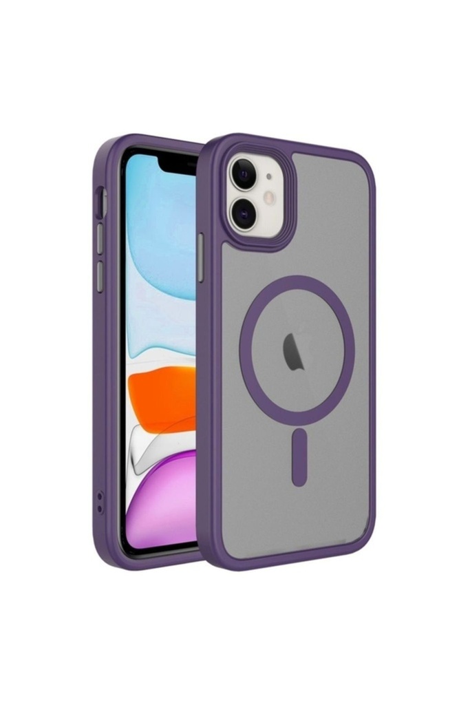 Apple iPhone 12 Uyumlu Kılıf Mat Arka Yüzey Wireless Şarj Özellikli Zore Flet M-safe Kapak