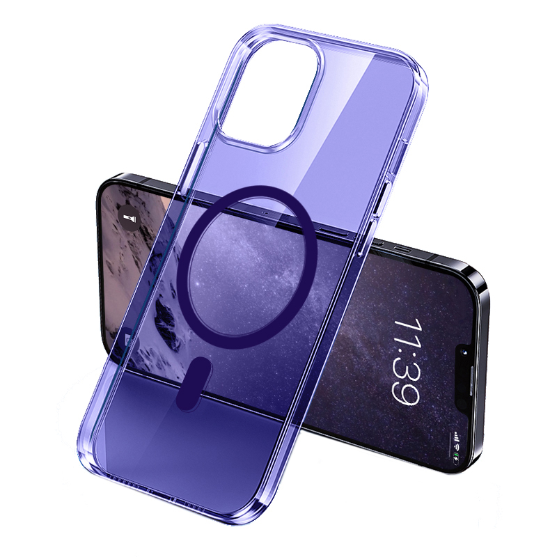 Apple iPhone 14 Pro Max Uyumlu Kılıf M-safe Şarj Özellikli Transparan Sert PC Wlons Pita Kapak
