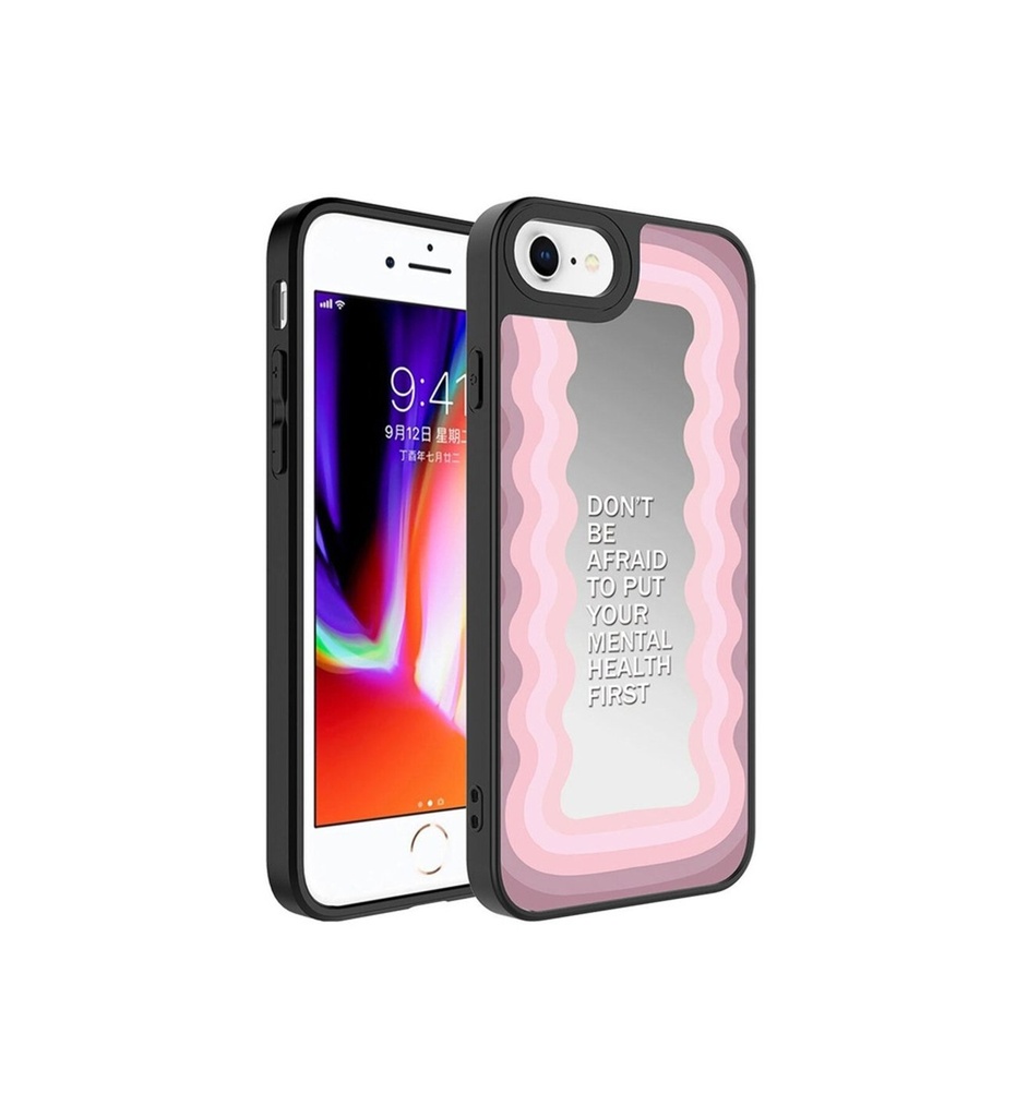 Apple iPhone SE 2022 Uyumlu Kılıf Aynalı Desenli Kamera Korumalı Parlak Zore Mirror Kapak