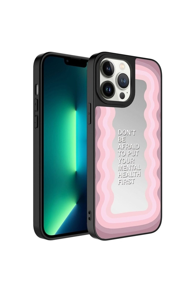 Apple iPhone 13 Pro Max Uyumlu Kılıf Aynalı Desenli Kamera Korumalı Parlak Zore Mirror Kapak