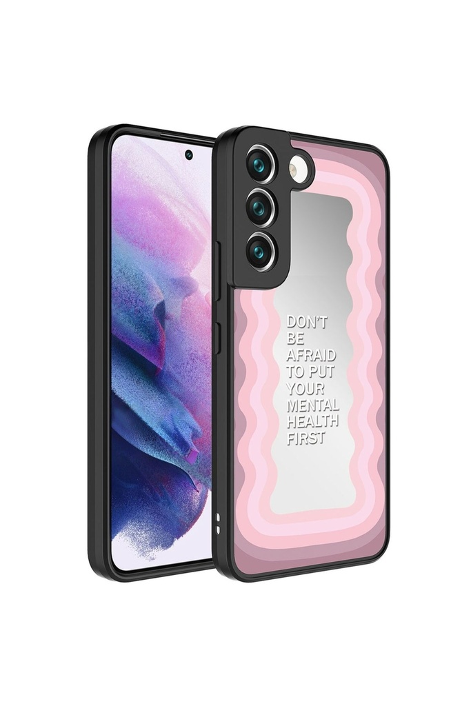 Samsung Galaxy S21 FE Uyumlu Kılıf Aynalı Desenli Kamera Korumalı Parlak Zore Mirror Kapak