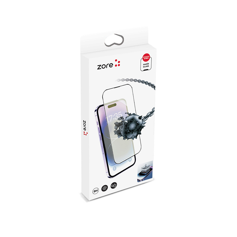 Apple iPhone SE 2022 Uyumlu Zore Hizalama Aparatlı Hadid Glass Cam Ekran Koruyucu