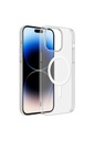 Apple iPhone 14 Pro Uyumlu Kılıf Zore Wireless Şarj Özellikli Şeffaf Tek Kamera Çerçeveli Porto Kapak