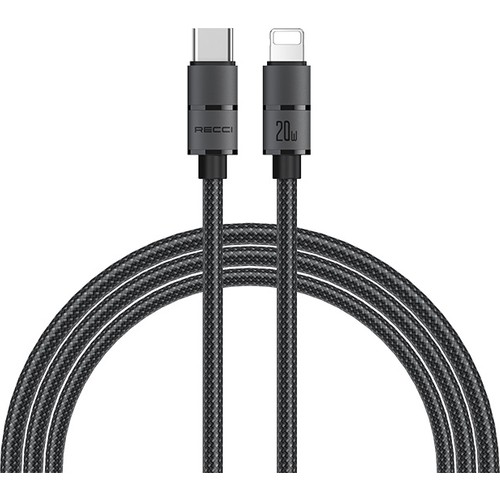 Recci RS08CLPD Warrior Serisi 20W Hızlı Şarj Özellikli Type-C To Lightning PD Kablo 1.2M