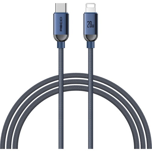 Recci RS09CL PD Crystal Serisi 30W Hızlı Şarj Özellikli Type-C To Lightning PD Kablo 1.2M