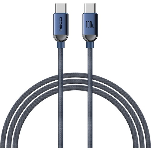 Recci RS09CCPD Crystal Serisi 100W Hızlı Şarj Özellikli Type-C To Type-C PD Kablo 1.2M