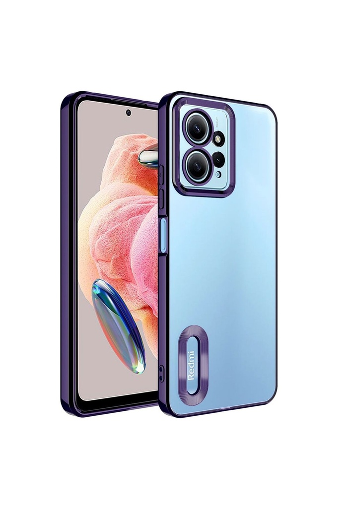 Xiaomi Redmi Note 12 4G Uyumlu Kılıf Kamera Korumalı Logo Gösteren Zore Omega Kapak