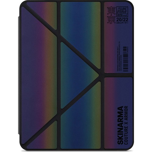 Apple iPad Air 10.9 2022 (5.Nesil) Uyumlu Kılıf SkinArma Holografik Tasarımlı Arkası Şeffaf Çıkarılabilir Magnetik Kira Kobai Kılıf