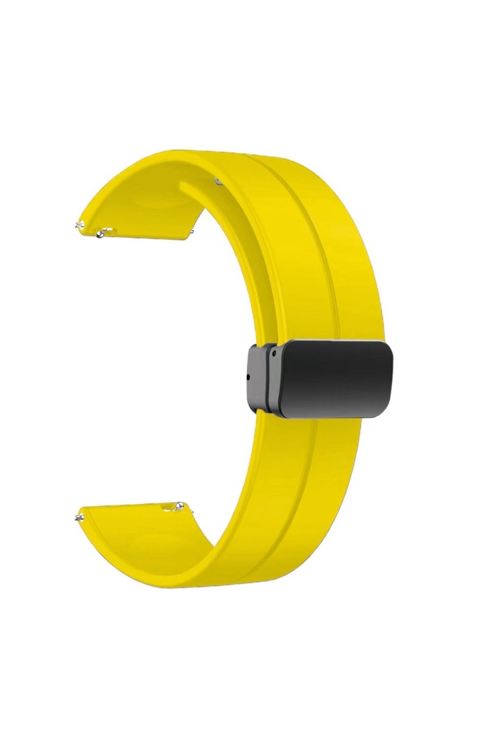 Samsung Galaxy Watch 46mm 22mm Uyumlu Kordon Silikon Metal Mıknatıslı Toka Zore KRD-84 Kayış