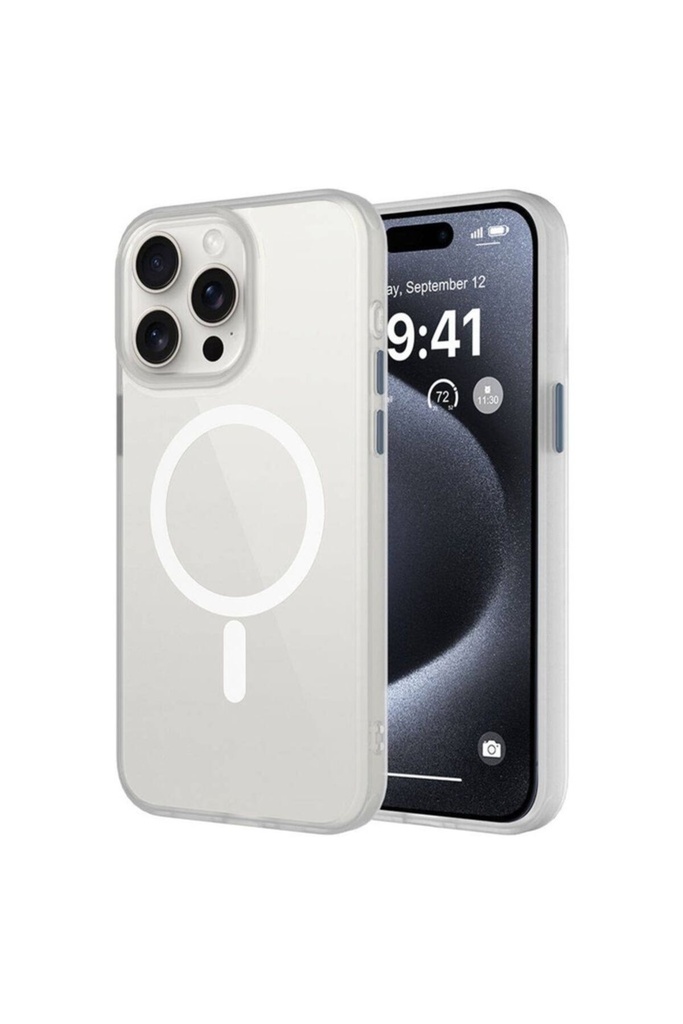 Apple iPhone 15 Pro Uyumlu Kılıf Mat Arka Yüzey Wireless Şarj Özellikli Zore Flet M-safe Kapak