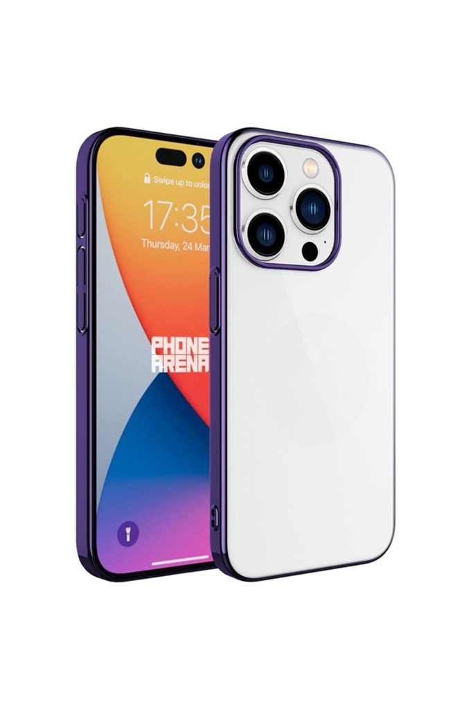 Apple iPhone 15 Pro Uyumlu Kılıf Sert PC Renkli Çerçeveli Zore Riksos Kapak